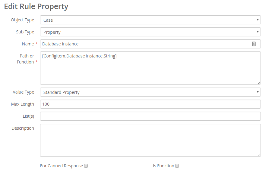 Config Item Rule Property