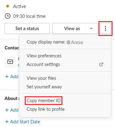 Slack Member ID